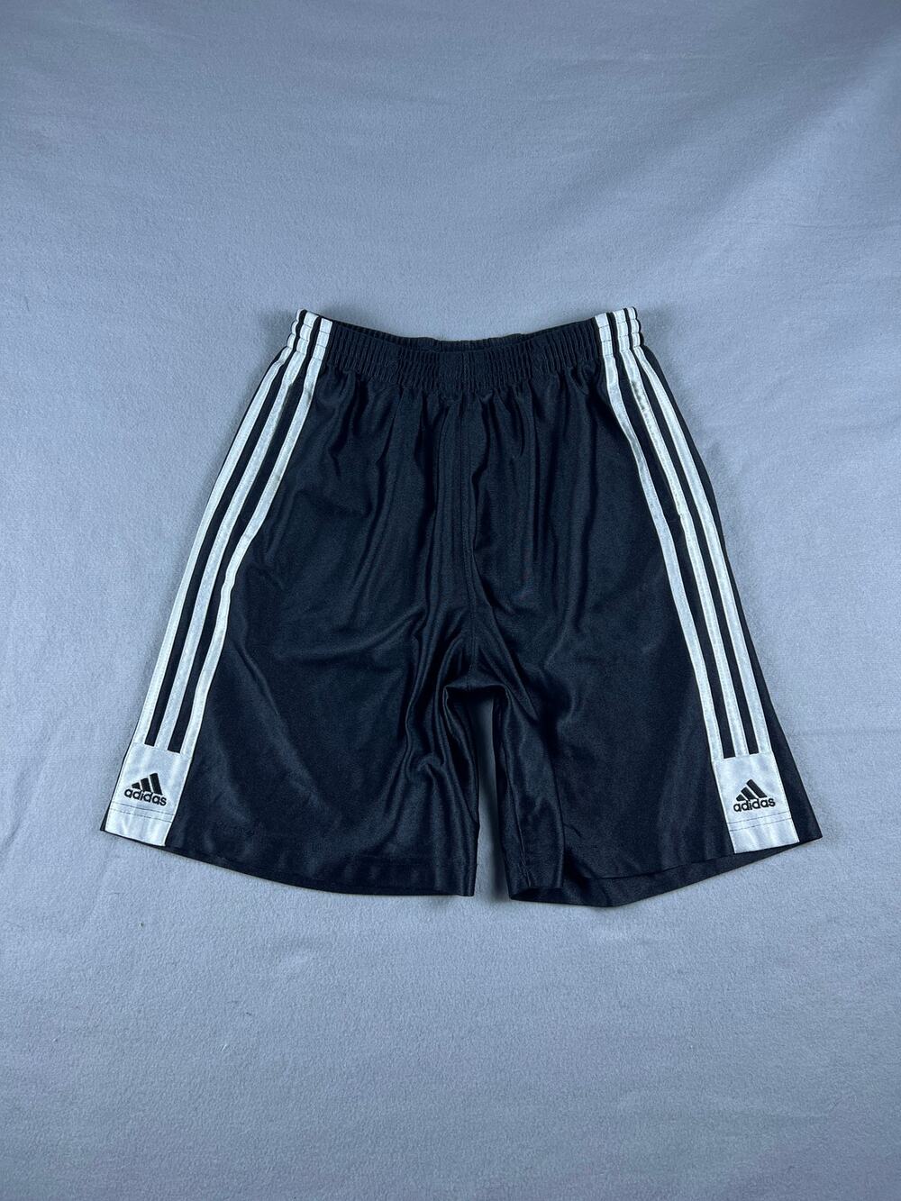 Adidas Athletic Shorts Youth XL Black White 3-Stripes Soccer Relaxed Sportswear